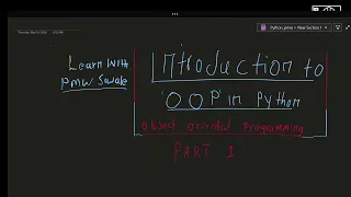 part 1 introduction OOP PYTHON PMWds python OOP
