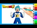 Coloring Vegeta Super Saiyan Blue Evolution Dragon Ball Coloring Book