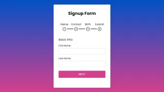 Multi Step Form with Step Progress Bar in HTML CSS JavaScript Full Tutorial