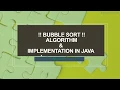 Sorting Algorithm Bubble sort Algorithm Bubble sort implementation in Java