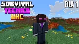 NUEVO Survival Tecnico UHC Minecraft Bedrock Dia 1