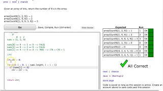 Codingbat - arrayCount9 Java