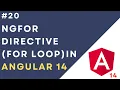 ngFor Directive in Angular 14 Application For Loop in Angular