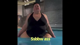 ssbbw massive ass 90 inches bounces in the pool 