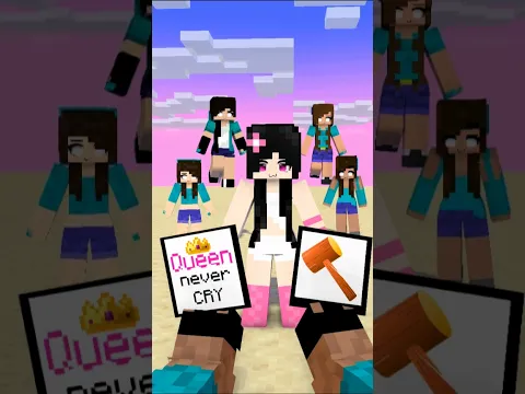 Help Girls Choose Left or Right and Break the Bedrock #shorts #minecraft #queennevercry #newupload