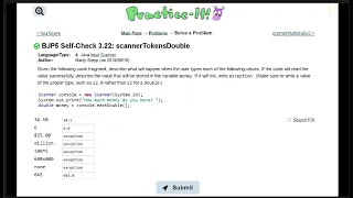 Java Practice It 3 22 scannerTokensDouble Input Scanner