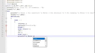 C Program to implement linear queue using array