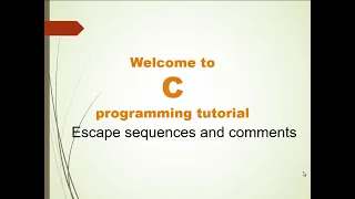 C Programming Tutorial Escape Sequences Comments TechEnzine