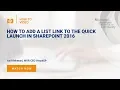 How to add a list link to the Quick Launch in SharePoint 2016