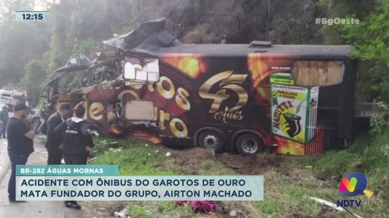 Acidente com ônibus do Garotos de Ouro mata fundador do grupo em Águas Mornas