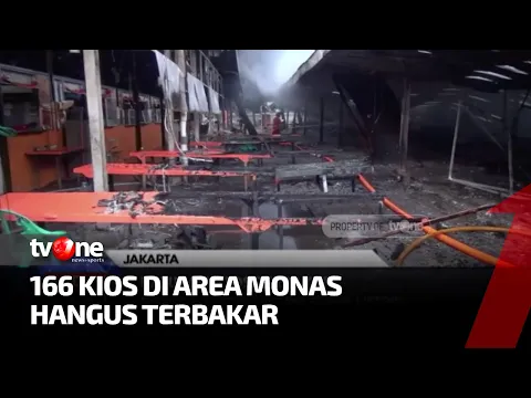 Ratusan Kios Souvenir dan Kuliner di Kawasan Monas Hangus Terbakar