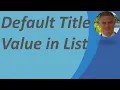 Automatic Default value set in title column in Microsoft List
