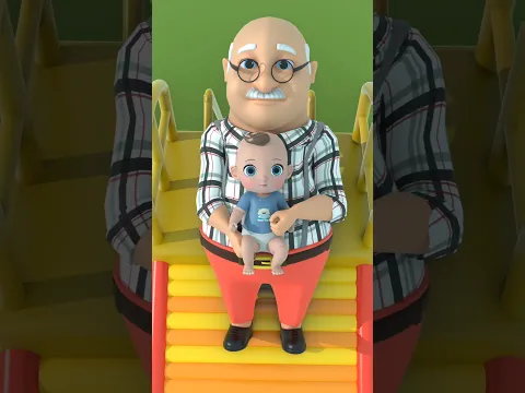 Baby & Daddy Slide Adventure! 😂🛝 | Funny Cartoon #Shorts