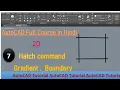 AutoCAD Hatch Command tutorial Complete AutoCAD Gradient Hatch AutoCAD tutorial for beginners