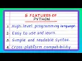 Features of Python Five Features of Python Features of Python Language