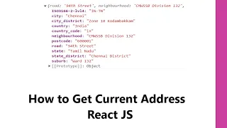 How to Get Current Address Street City Country Pin in React Js React Get Current Location