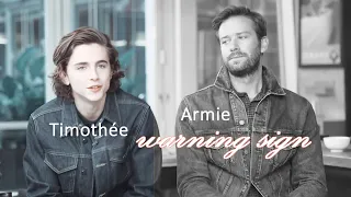 Armie Hammer Timothee Chalamet Warning sign
