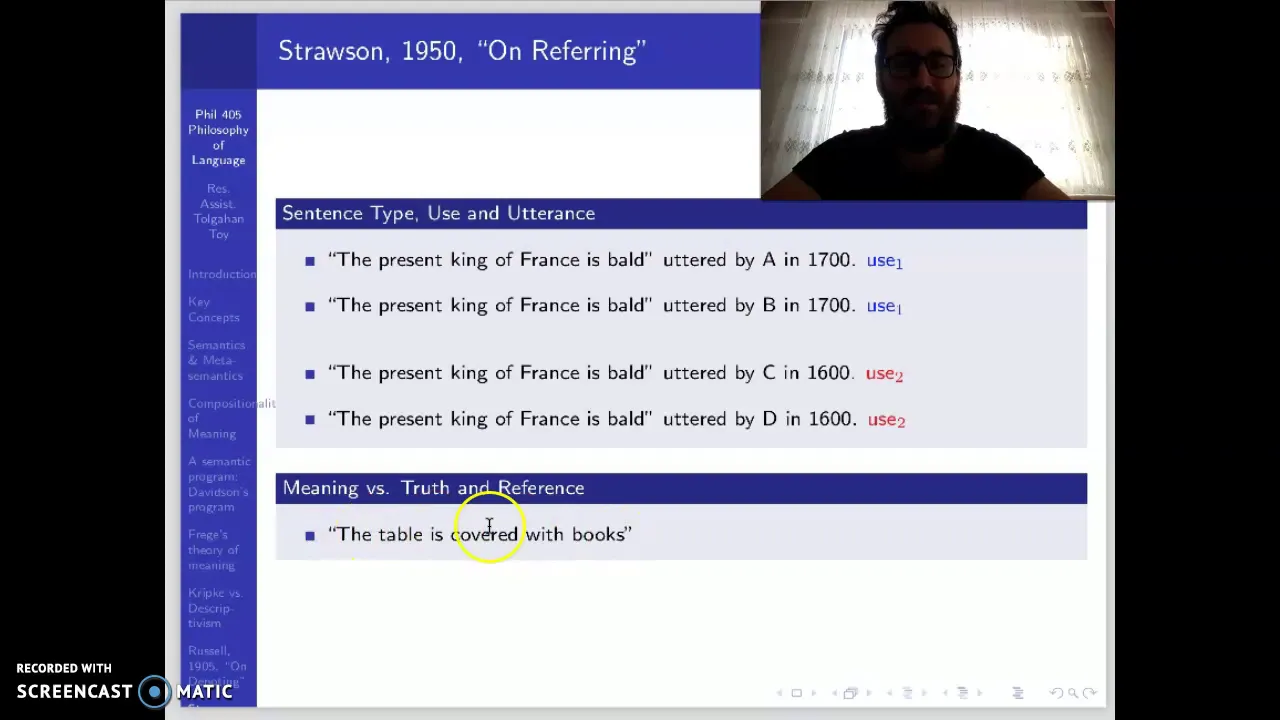 Philosophy of Language (Dil Felsefesi) 13- Strawson, 1950, "On Referring"