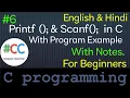 Printf and Scanf in C Language Printf Scanf Function in C Prigramming Scanf Function