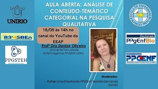Aula aberta: Análise de conteúdo-temático categorial na pesquisa qualitativa