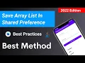 How to save arraylist in sharedpreferences in android arraylist in sharedpreferences android