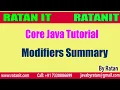 Core Java Tutorial Modifiers in java All Modifiers Summary By Ratan sir