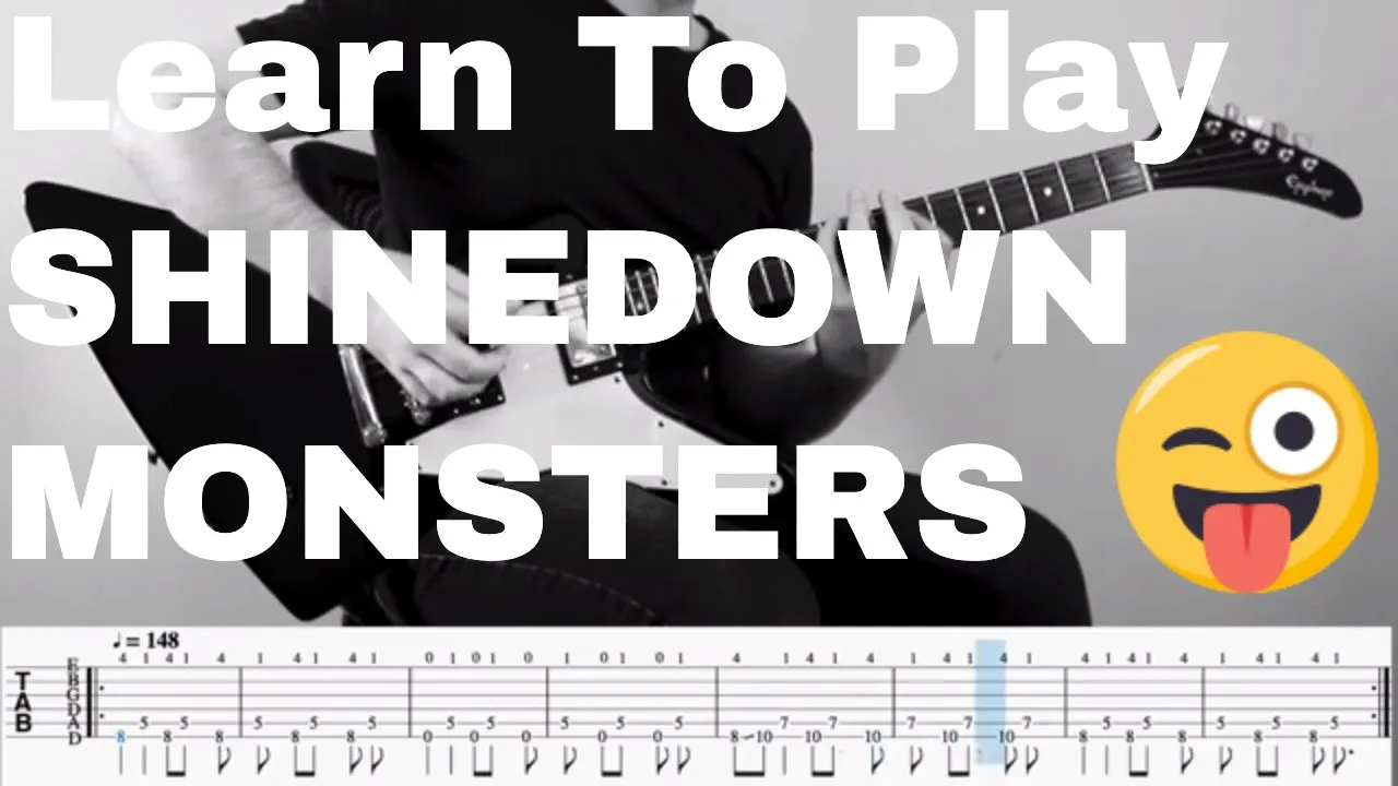 Shinedown Monsters Guitar Lesson/Tutorial with play along guitar tab Shinedown Monsters Guitar Lesson/Tutorial with play along guitar tab