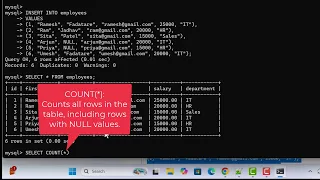 Learn SQL with MySQL Database COUNT Function - Aggregate Count Records Easily using CLI