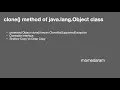 clone method of java lang Object class