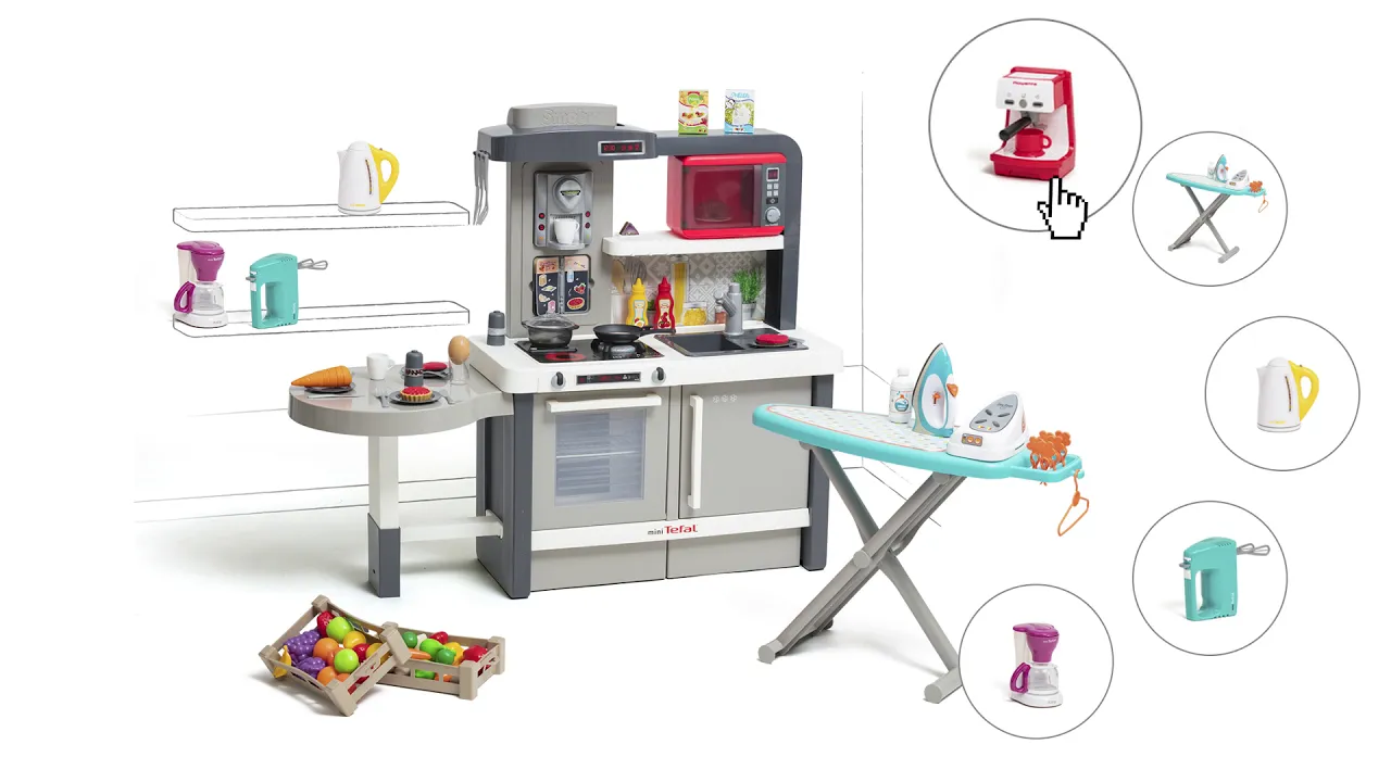 Kuchynky pre deti sety - Kuchynka rastúca s tečúcou vodou Tefal Evolutive Gourment Smoby - 5