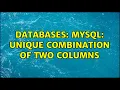 Databases MySQL unique combination of two columns 3 Solutions