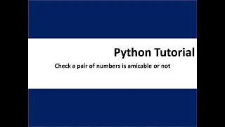 Check a pair of numbers is amicable or not