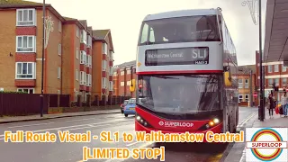 Full Route Visual London Bus Route SL1 - North Finchley to Walthamstow Central HA12 LK65BYN