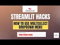 How to Implement Multiselect List in Streamlit Select Multiple Options Streamlit Hacks