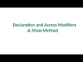 Declaration and Access Control in Java - PPT