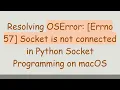 Resolving OSError Errno 57 Socket is not connected in Python Socket Programming on macOS