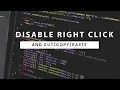 Disable Right Click on Website Disable Cut Copy Paste One Minute Code Only JS