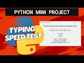Speed Typing Test in Python using Tkinter