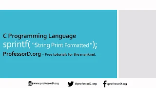 sprintf formatted string function in C