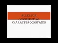 Lecture 9 Defining character constants in C