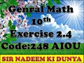 Exercise 2 4 Genral Math code 248