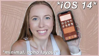 how to customize iOS 14 for your iphone using minimal boho aesthetic layout