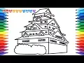 How to Draw A Japanese Castle Coloring Pages Drawing Coloring Art for Kids
