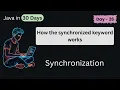 Understanding Synchronization in Java Why Synchronization is needed in Java DAY - 26 Part
