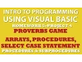 5-pp4 Visual Basic Proverbs Game Using Procedures Arrays Select Case Statement
