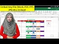 How to embed any file in excel Insert Object in Excel MS Excel