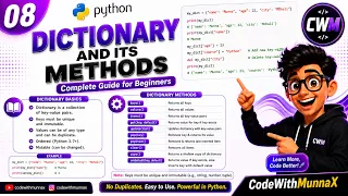 08 Python Dictionary Explained Dictionary and Its Methods in Python Python Tutorial