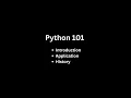 1 1 Python introduction History and Application