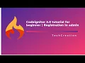Codeigniter 3 tutorial for beginner Admin Registration
