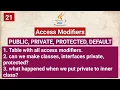 Access Modifiers public private protected default java